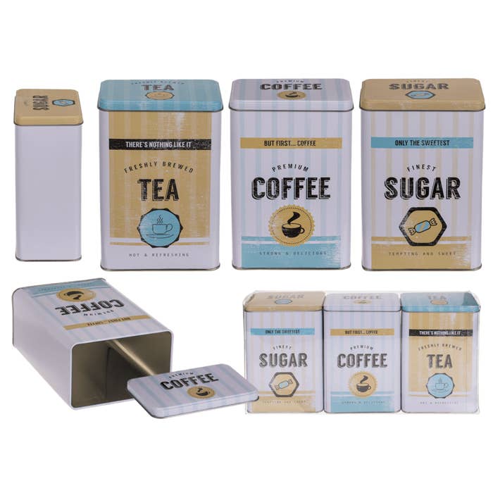 Out of the blue KG - Wholesale Food Storage Container - Rectangular tin box, Yellow-Blue,