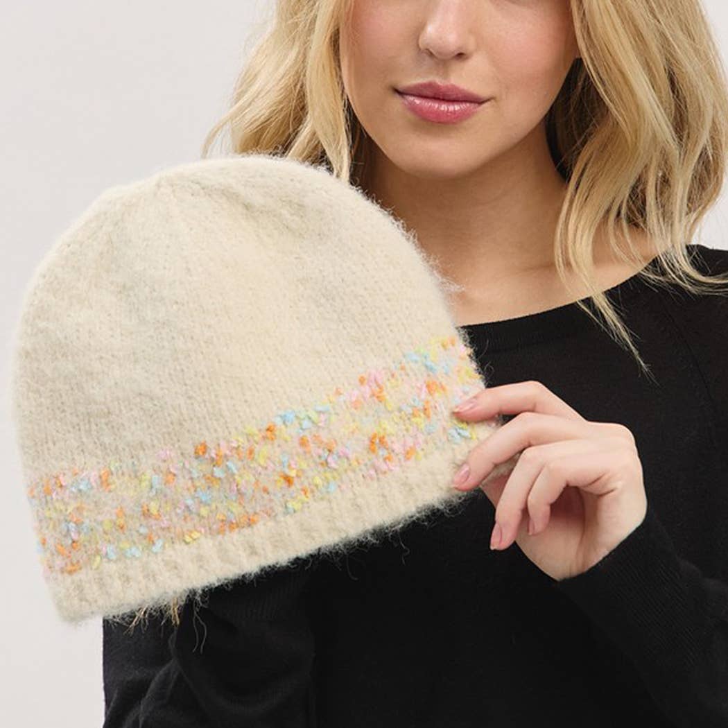 3AM BY H&D ACCESSORIES - Venta al por mayor Gorro de lana - Mujer - Gorro Sólido de Confeti5