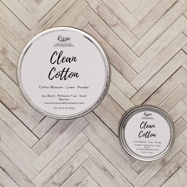 Kerzendose aus reiner Baumwolle für den Großhandel von Kizzie Candle Company