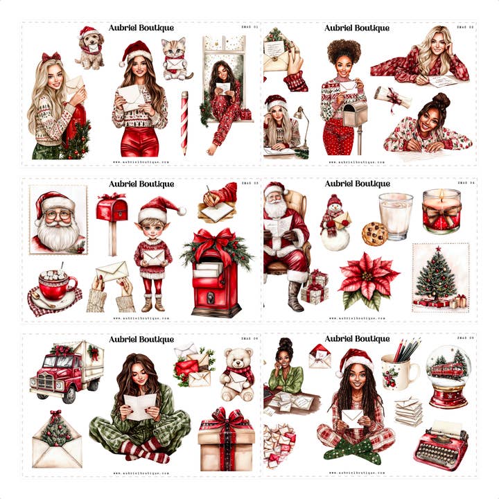 BRIEF AAN DE KERSTMAN, dagboekstickers voor wholesale door AubrielBoutique