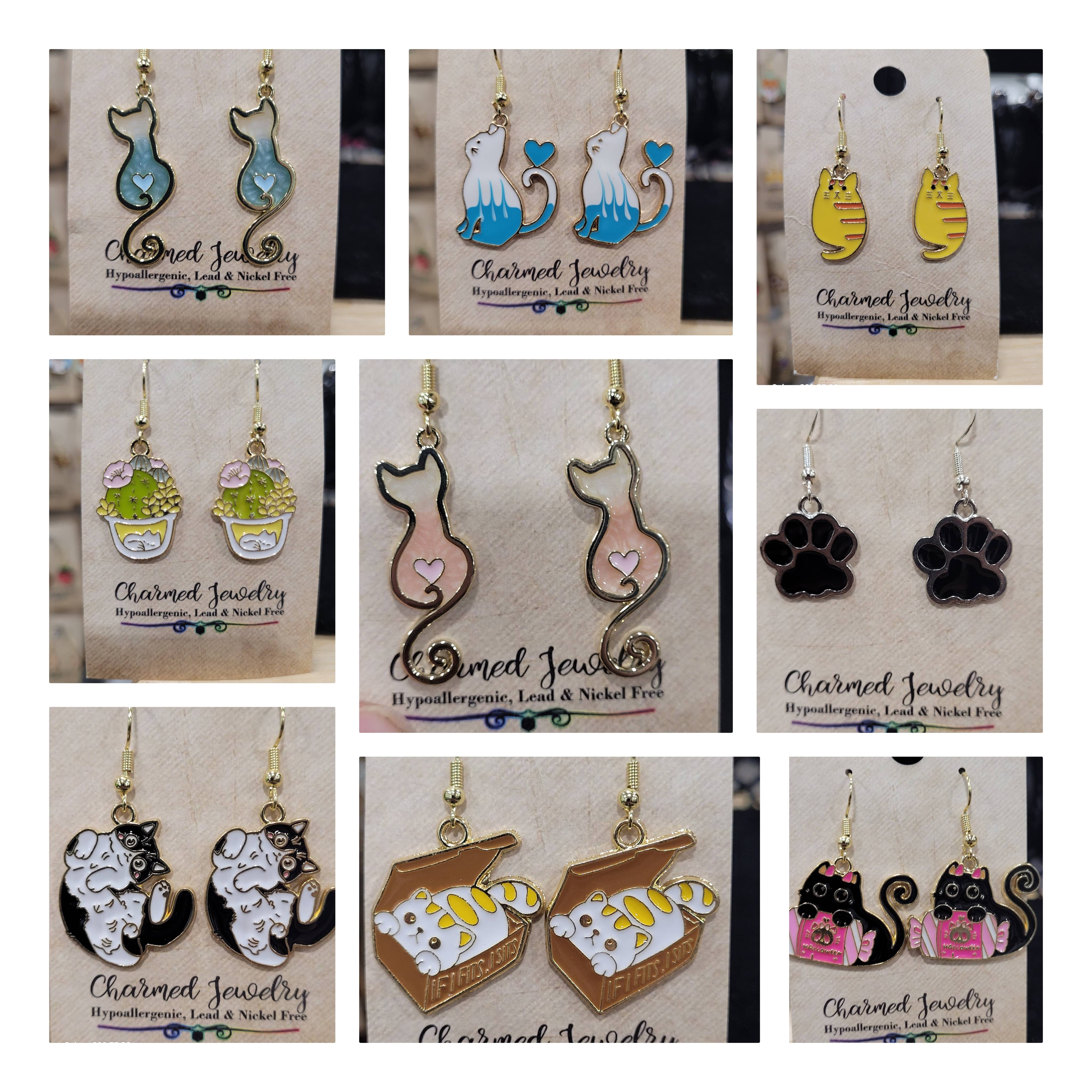 Con-Quest Crafts - Wholesale Dangle Earrings - Cat & Dog Earrings & Necklaces2
