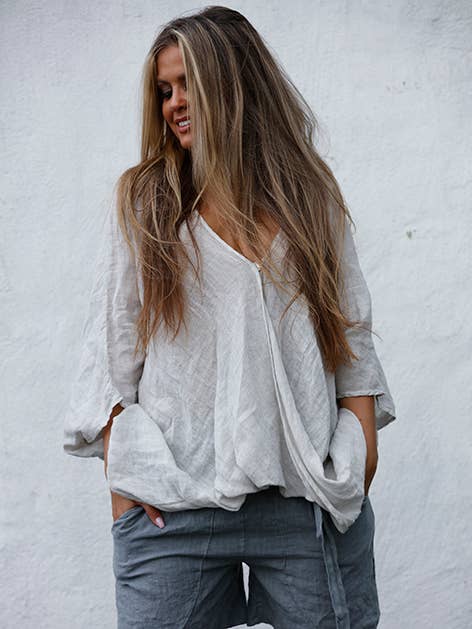 Blusa de Lino Askim - 6 colores para venta al por mayor de SixtyDays