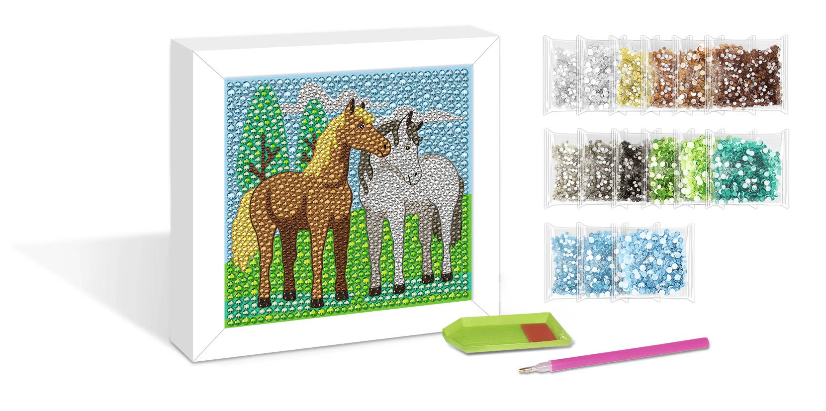 URSUS® / Buntpapierfabrik Ludwig Bähr GmbH & Co. KG - Wholesale DIY Craft Kit - Diamond Painting Picture Frame “Horses”2