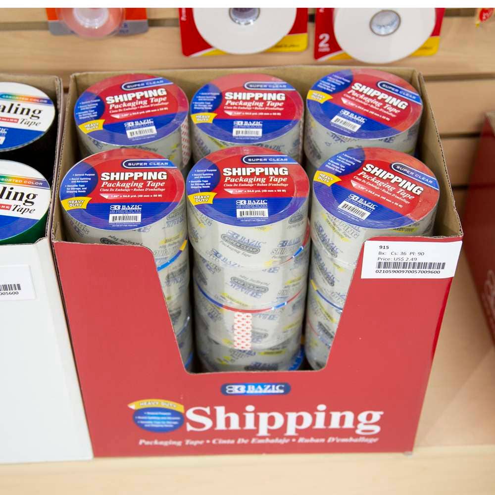 Luna Office Supply -  Everyday Essential - Wholesale Tape - Heavy Duty Super Clear Packing Tape 1.88" x 54.6 Yards6
