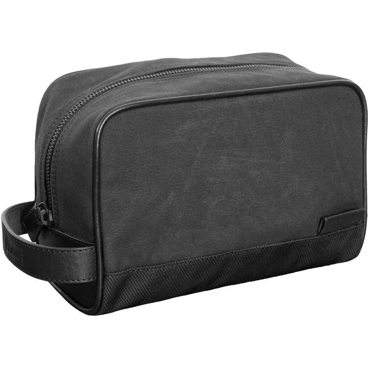 Hey Handsome Waxed Canvas Dopp Kit - Black for wholesale on Faire