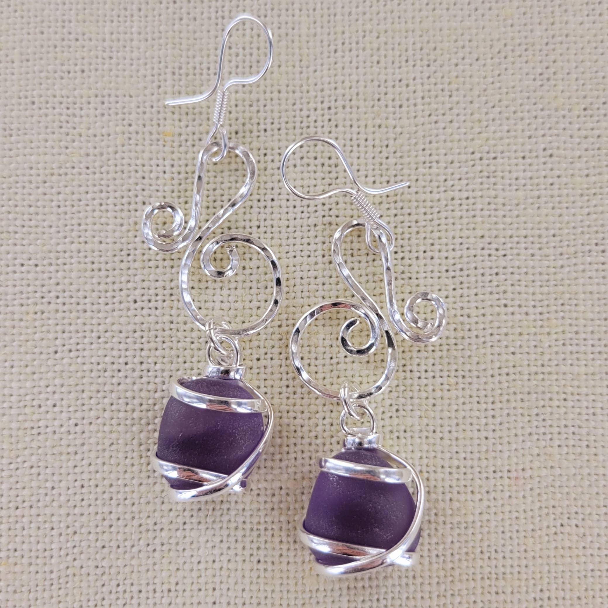 Sadie Green's Jewelry - Vendita all'ingrosso Orecchini pendenti - Orecchino in vetro marino coltivato XCAM-E177