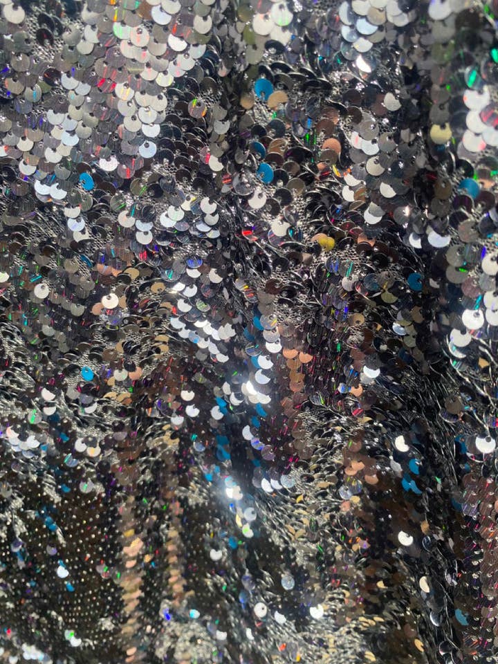 Fumbalinas - Wholesale Kaftan - Women's - Petrol Black Holographic Sequin Maxi Kaftan Gown/Kimono Robe19