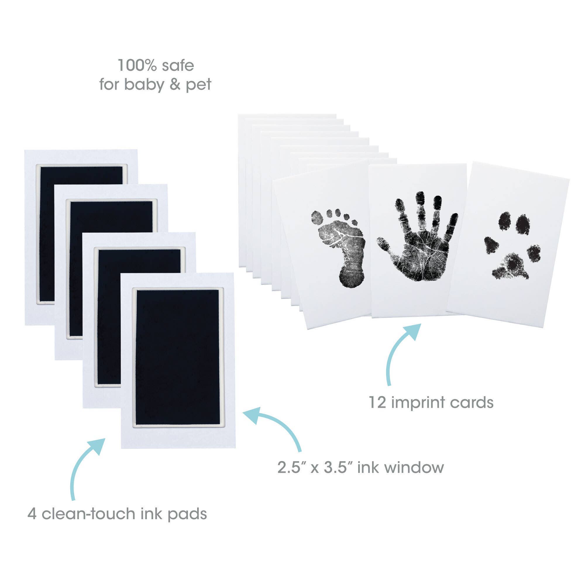 Pearhead UK – wholesale Hand & footprint kit – Child & baby – Clean Touch Ink Pad 4-Pack, Baby And Pet Keepsake, Black1
