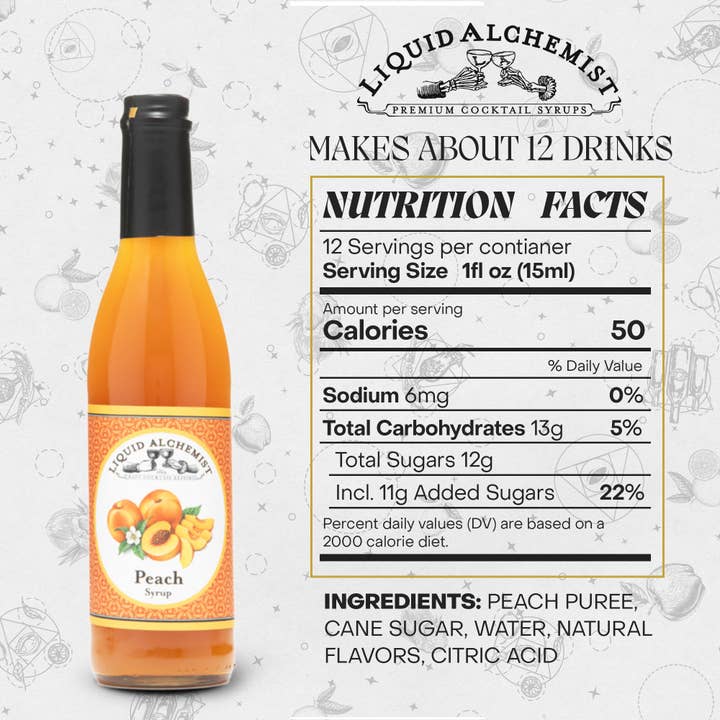 Liquid Alchemist Syrups – wholesale Cocktail mix/syrup – Peach Cocktail Syrup