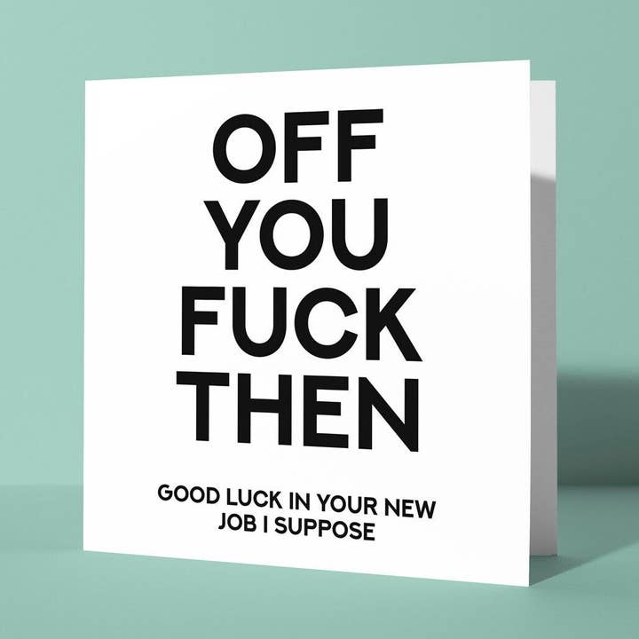 Pues Vete a la Mierda - Tarjeta de Buena Suerte al Marcharte para venta al por mayor de Peacock Printing