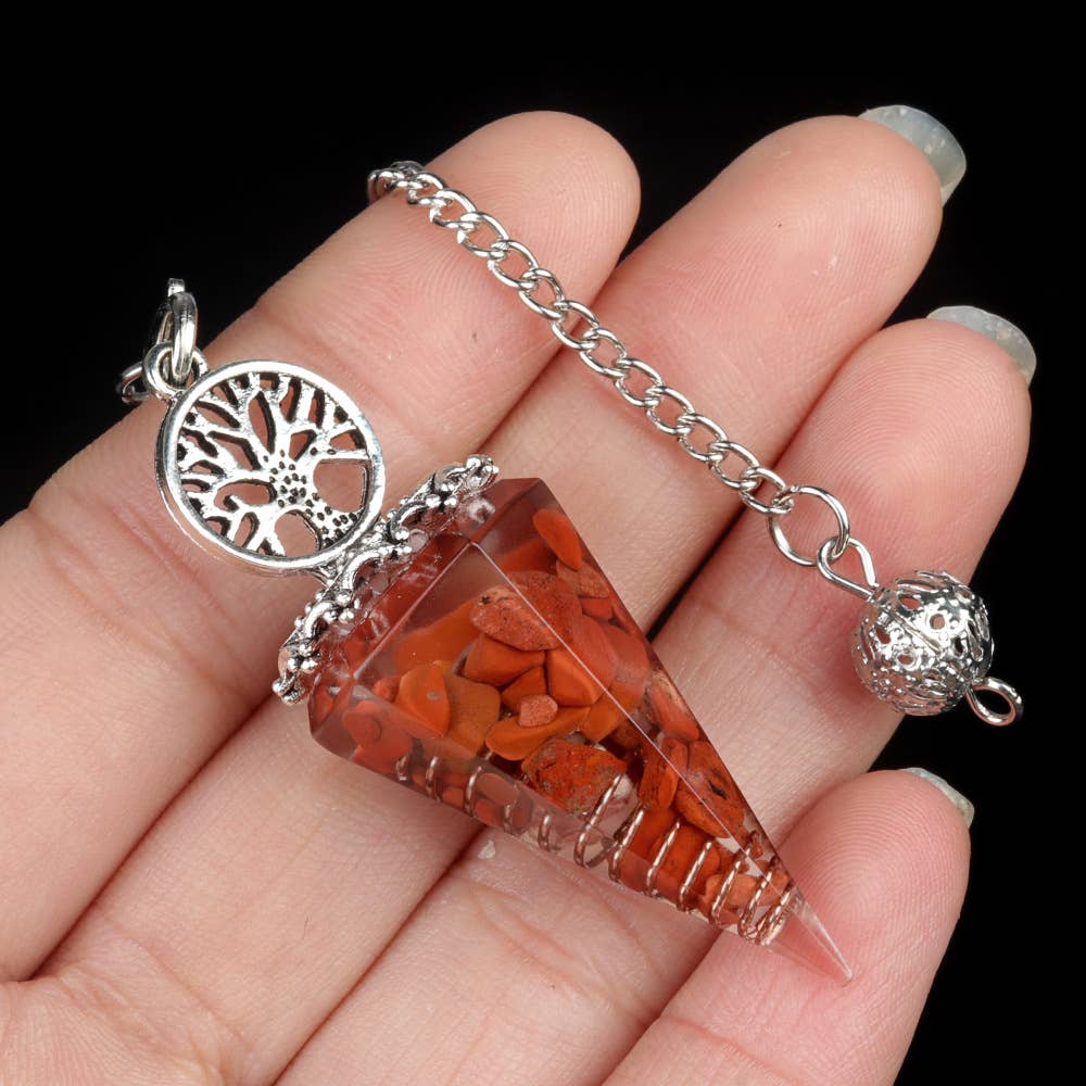 Gemcohub - Wholesale Spiritual Stone/Crystal - Tree of Life Resin Crystal Pendulum7