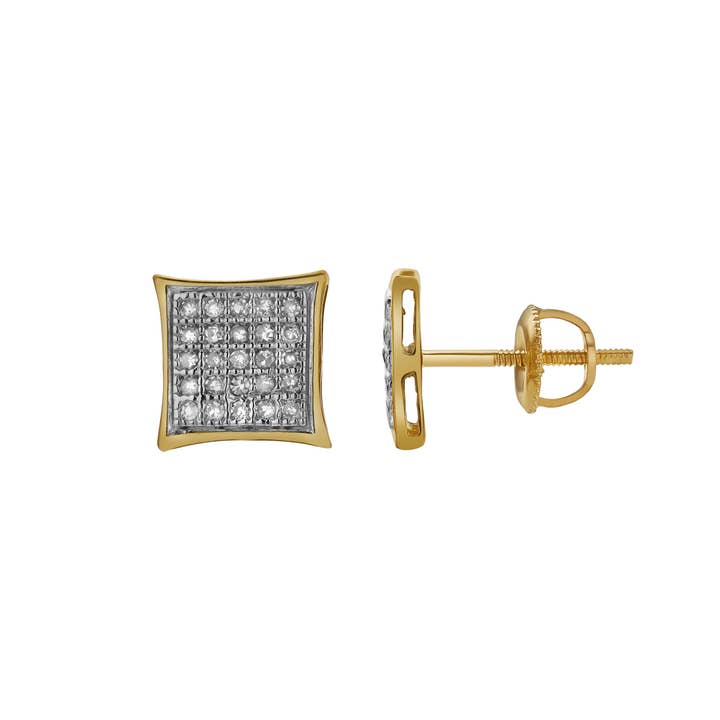 LuvMyJewelry (LMJ) - Wholesale Stud/Post Earrings - Tempero 10K Yellow Gold Diamond Unisex Earrings - 0.16 Cts1