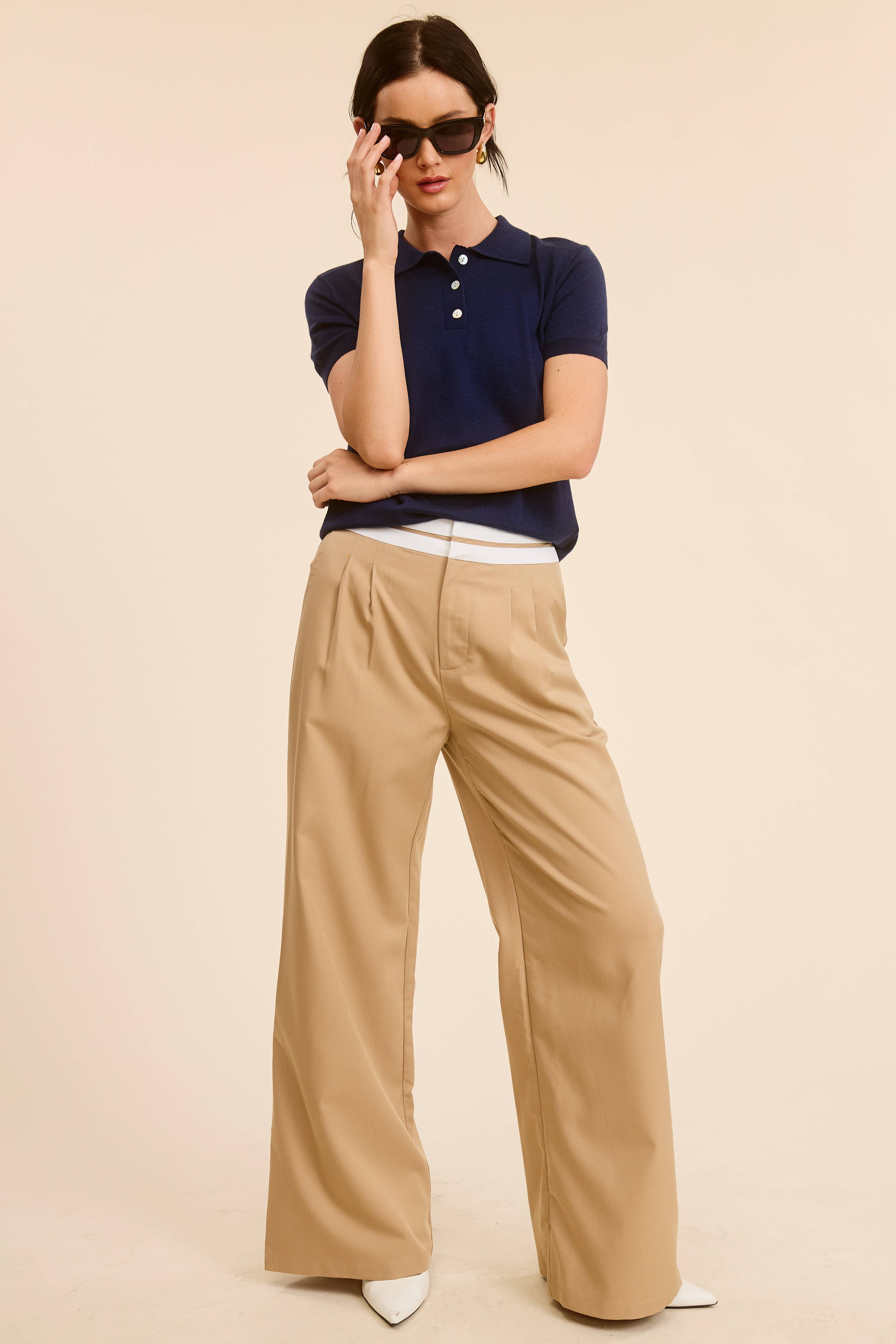 Mimosa - Wholesale Knit Top - Women's - Buttoned Collar Short Sleeve Knit Polo Top10