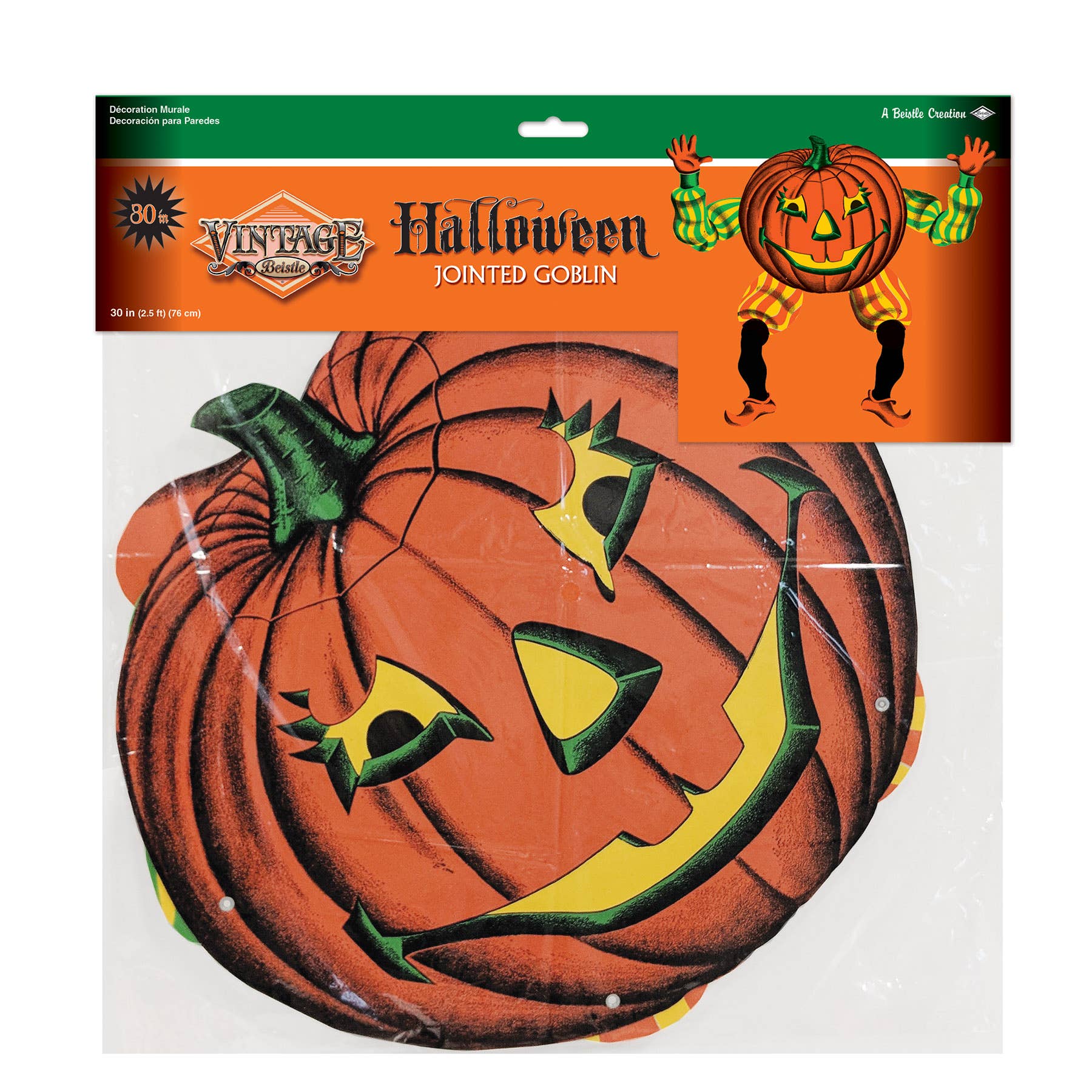 Beistle - Wholesale Decal - Party Decorations - Vintage Halloween Jointed Goblin 30"2