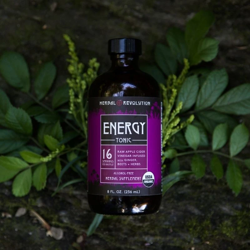 Herbal Revolution Farm + Apothecary - Wholesale Wellness Juice/Tonic - Energy Tonic: Raw ACV w/Mother, Beets, Daily Energy Support 3