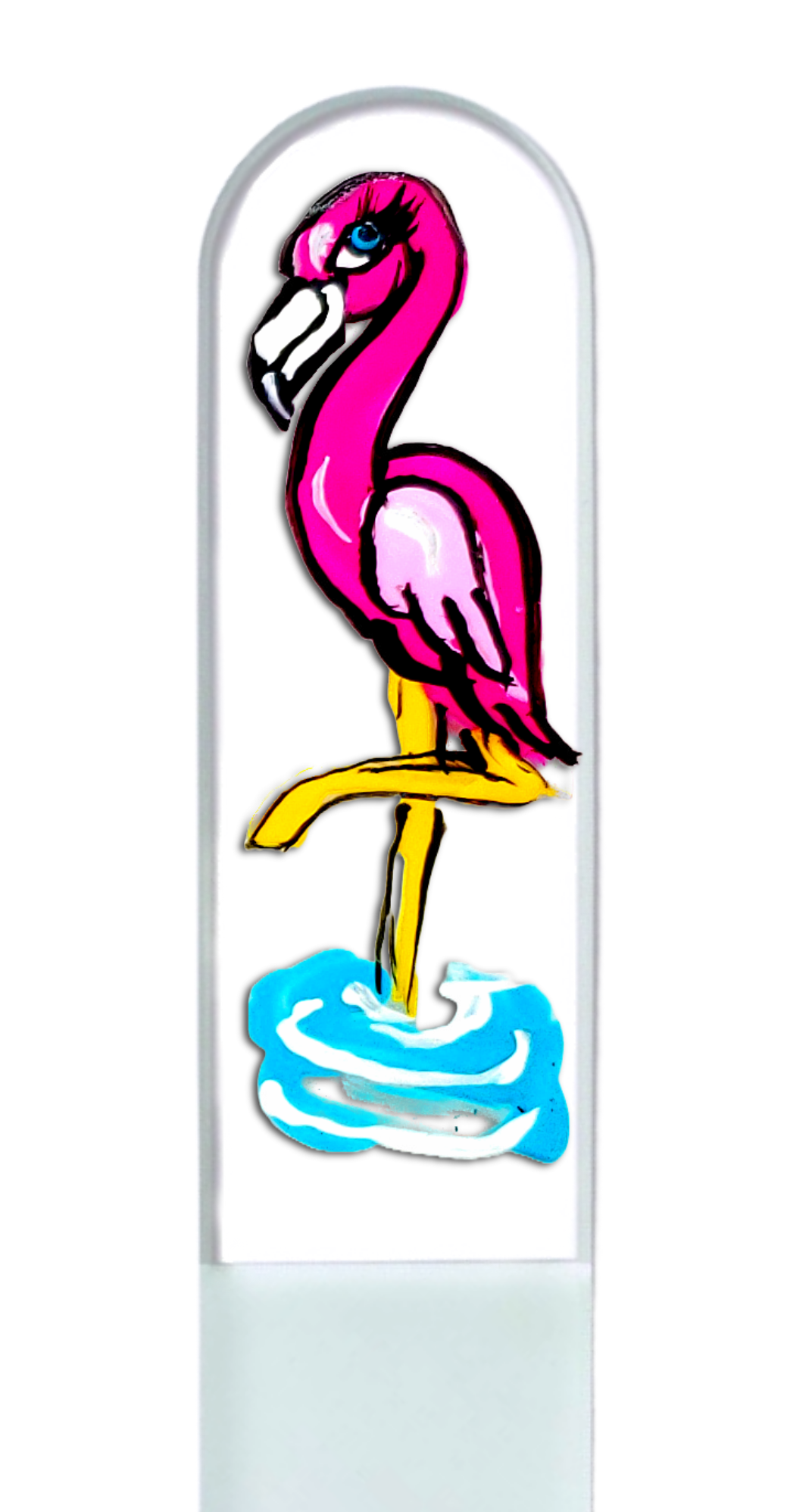 Classy Nail Files - Vendita all'ingrosso Lime per unghie - Lima per Unghie in Cristallo Dipinta a Mano con Uccello Fenicottero Rosa Fauna Selvatica0