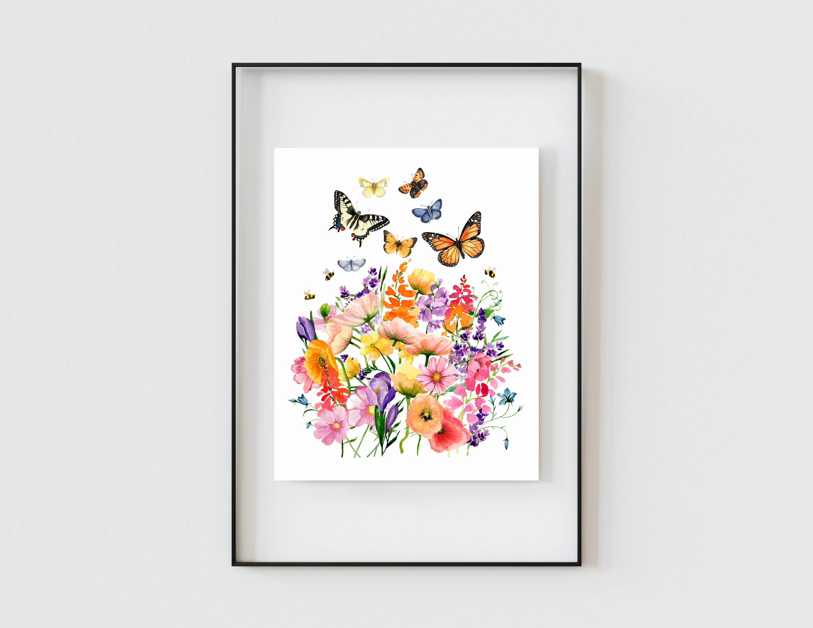 NorthHouse Creative Co. - Wholesale Art Print - Butterfly Florals Watercolor Painting Art Prints7