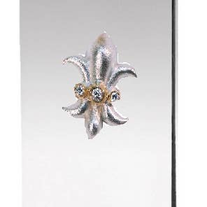 Pince à billets Fleur De Lis - Argent sterling avec diamants pour la vente par Jane A Gordon: Jewelry Art Gifts Inspiration