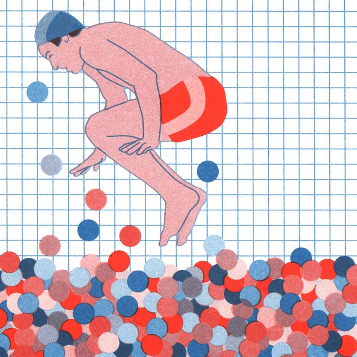 Doriane Millet - Wholesale Art Print - Letting go - A4 risography - Signed limited edition2