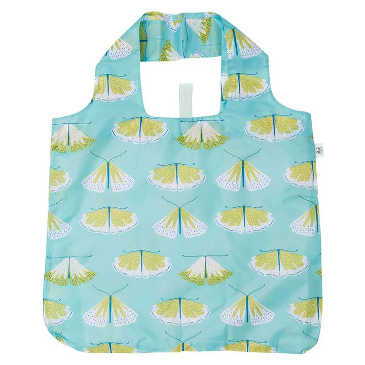 Borsa della spesa riutilizzabile Moths blu per la vendita all'ingrosso da parte di rockflowerpaper