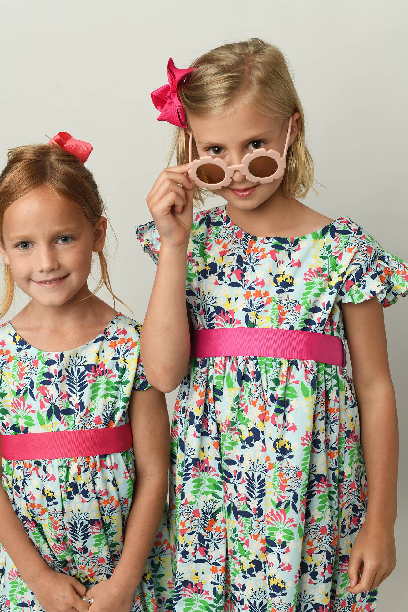 Minna - Wholesale Dress - Kids -  Ruffle Sleeve Classic Party Dress - Vibrant Florals 17