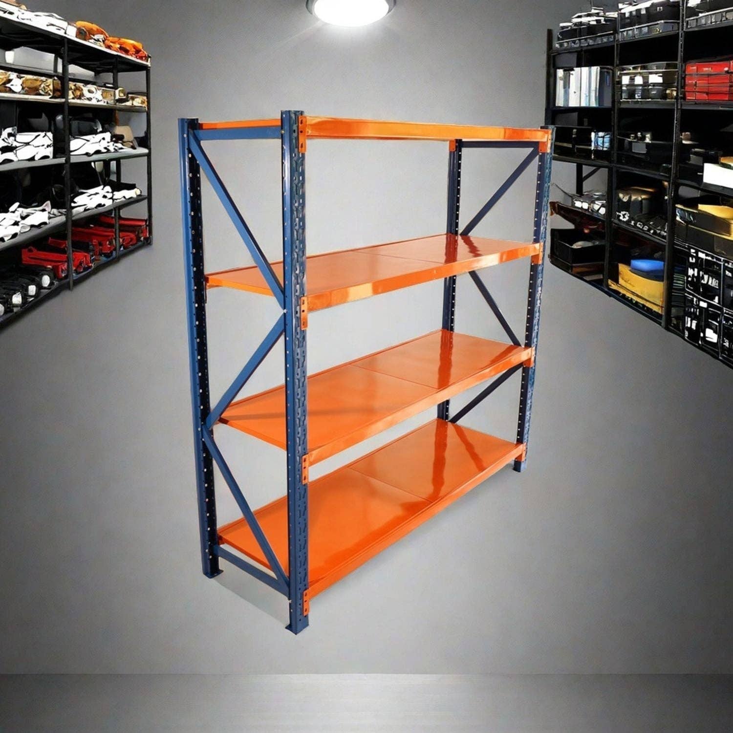 as Pic Garage shelves Heavy Duty - 4400 lbs garage storage 4 levels, adjustable metal shelving units and storage, industrial shelves utility shelves for commercial store tools gym for wholesale on Faire3