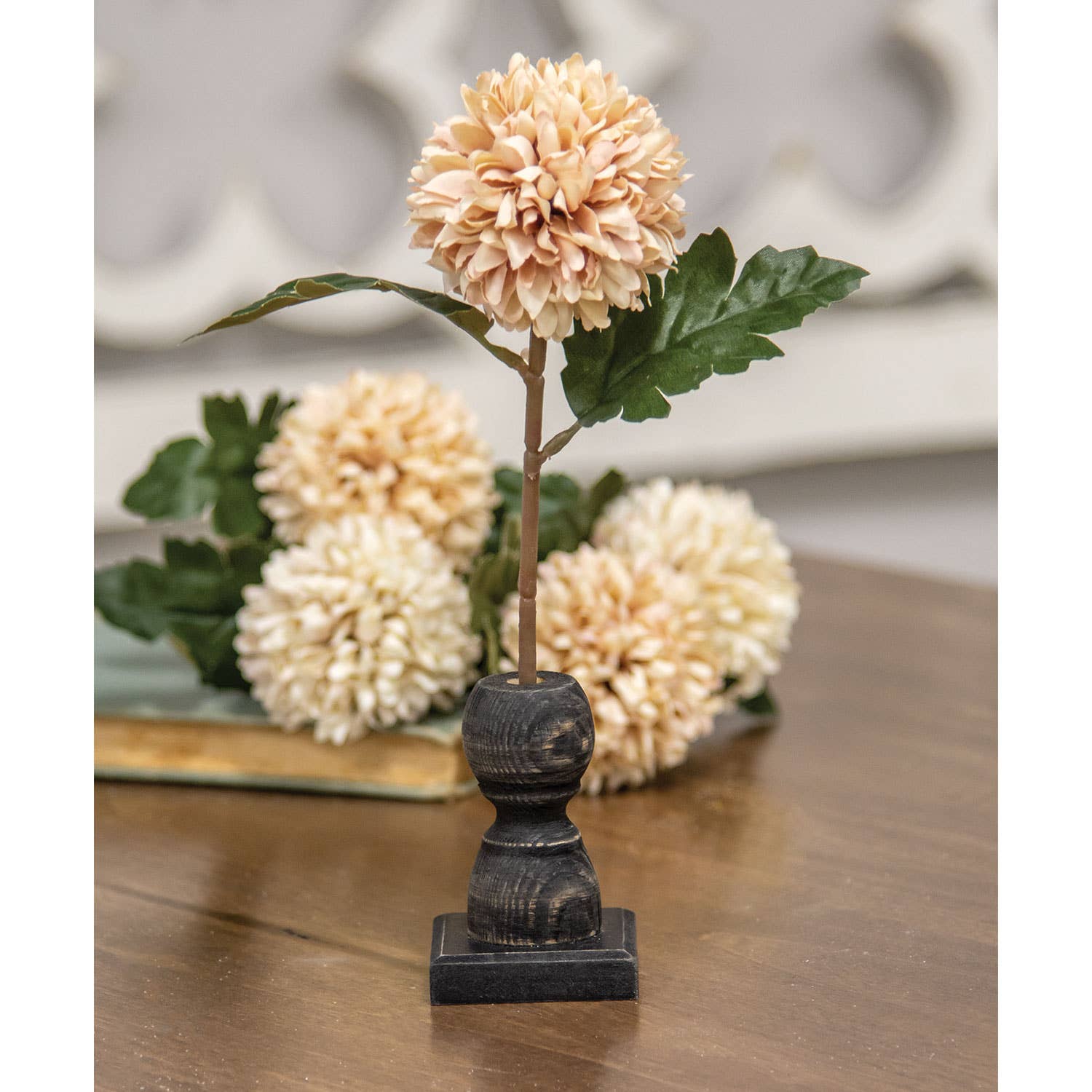 Col House Designs - Wholesale Vase - Short Black Spindle Flower Holder1