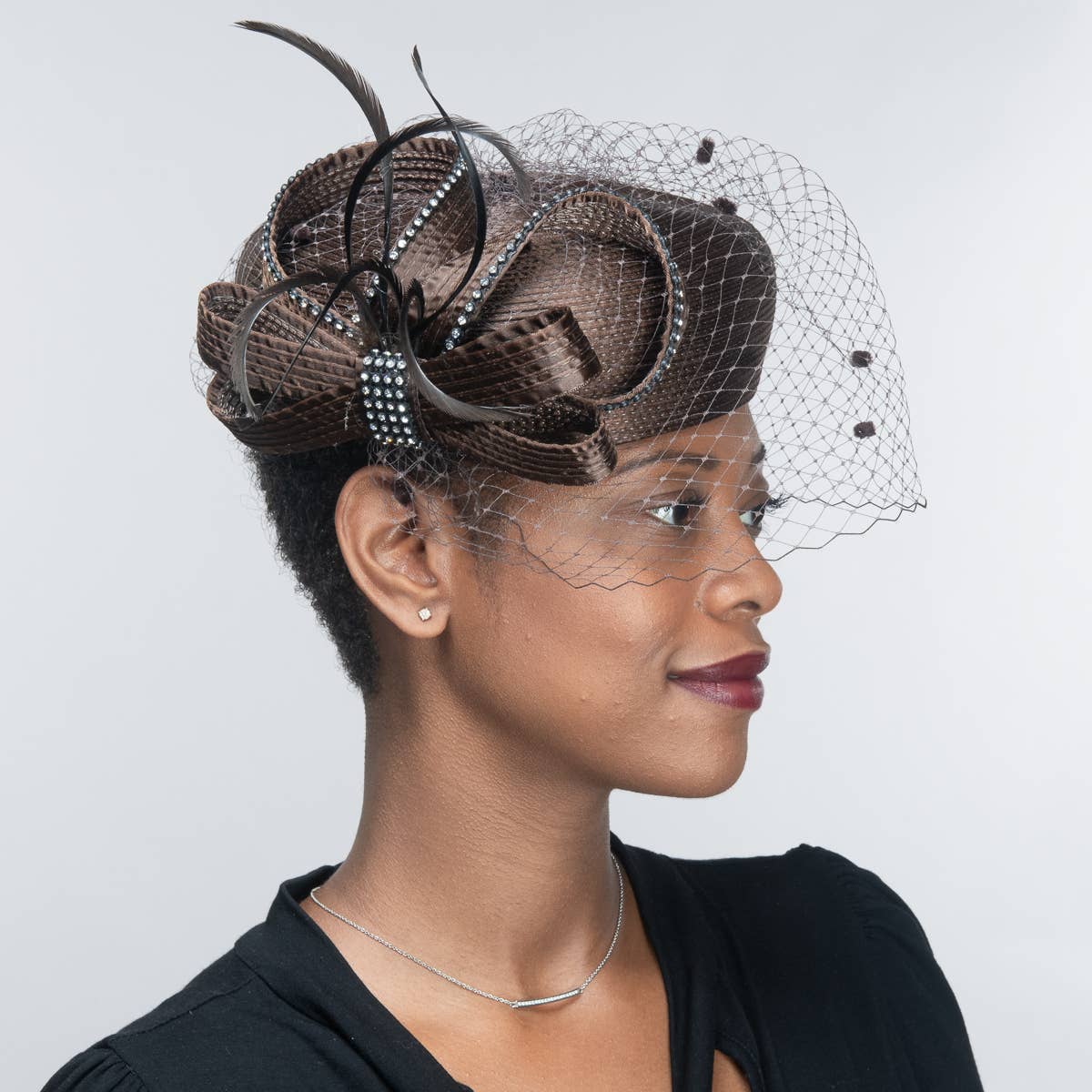 KaKyCo - Wholesale Fascinator Hat - Women's - Satin Ribbon Veil Pillbox | 3215595
