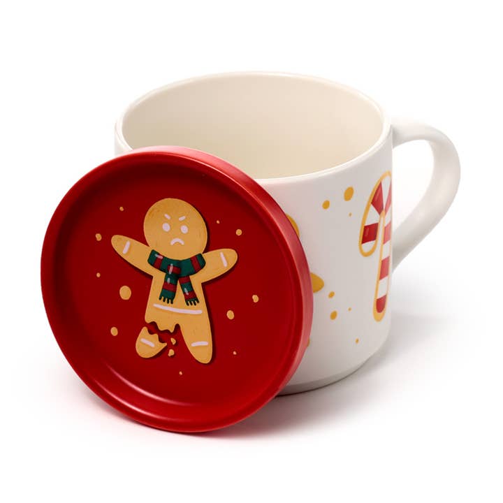 Puckator EU - Vente Tasse à café - Ensemble de tasses de Noël en porcelaine Baker Street avec couvercle