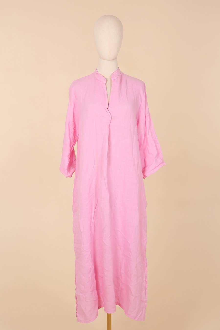 la maison des fibres naturelles – wholesale Klänning - Dam – Lång klänning med tunisisk krage 29340 i 100 % linne8