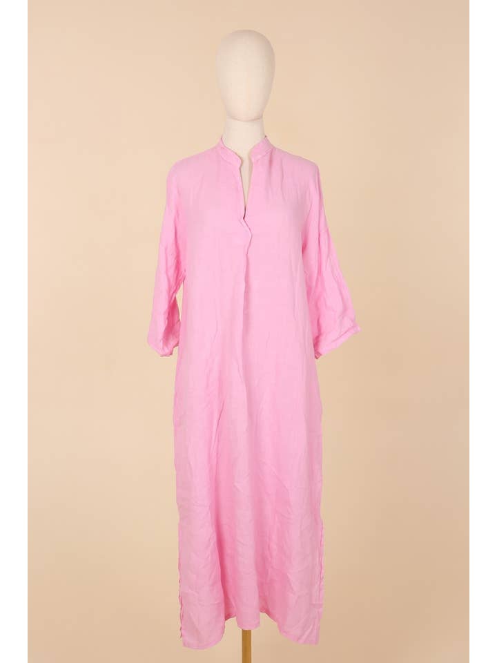 la maison des fibres naturelles – wholesale Klänning - Dam – Lång klänning med tunisisk krage 29340 i 100 % linne8