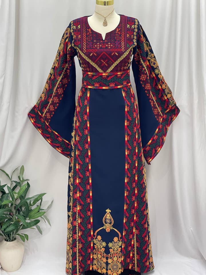 Al Quds Heritage Embroidered Thobe for wholesale by Palestinian Elegance
