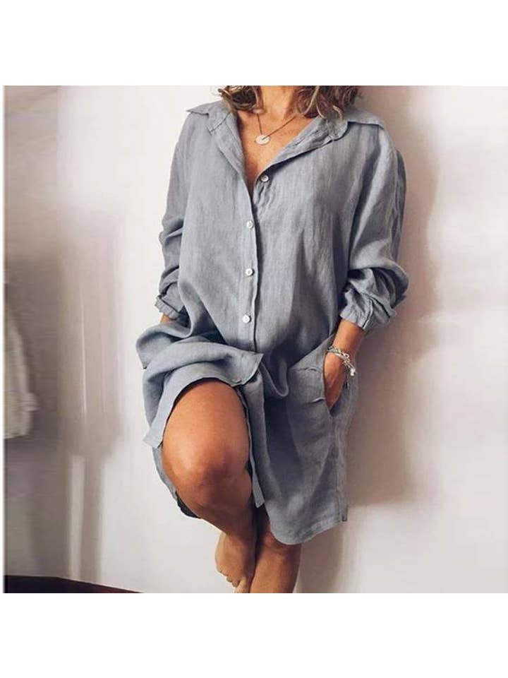 Queen Fashion – wholesale Klänning - Dam – basklänning med knäppning och knäppning7