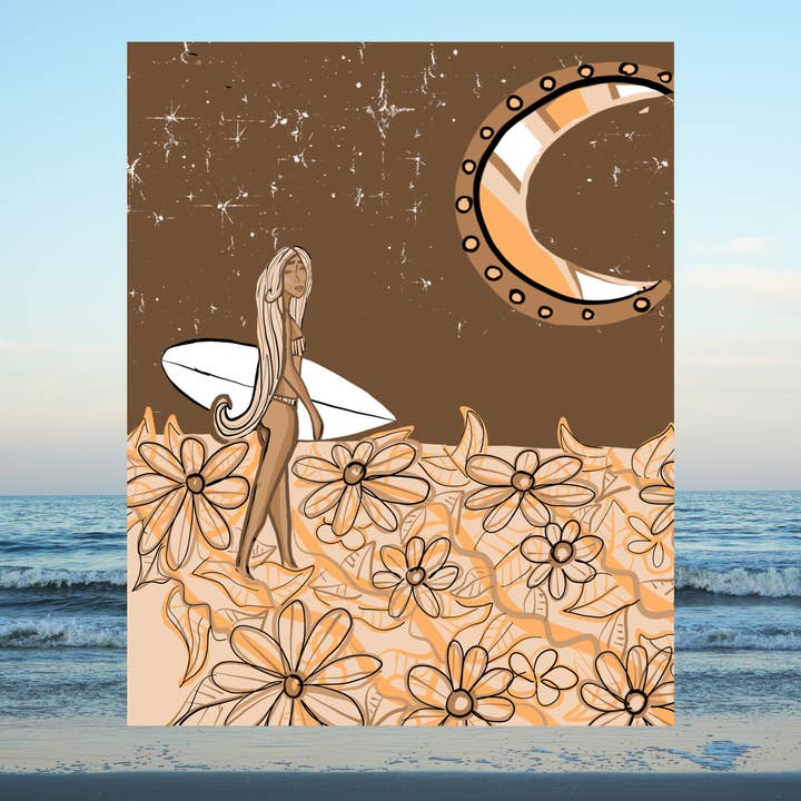 Impression d'art de surf marée florale pour la vente par Of Light & Sea