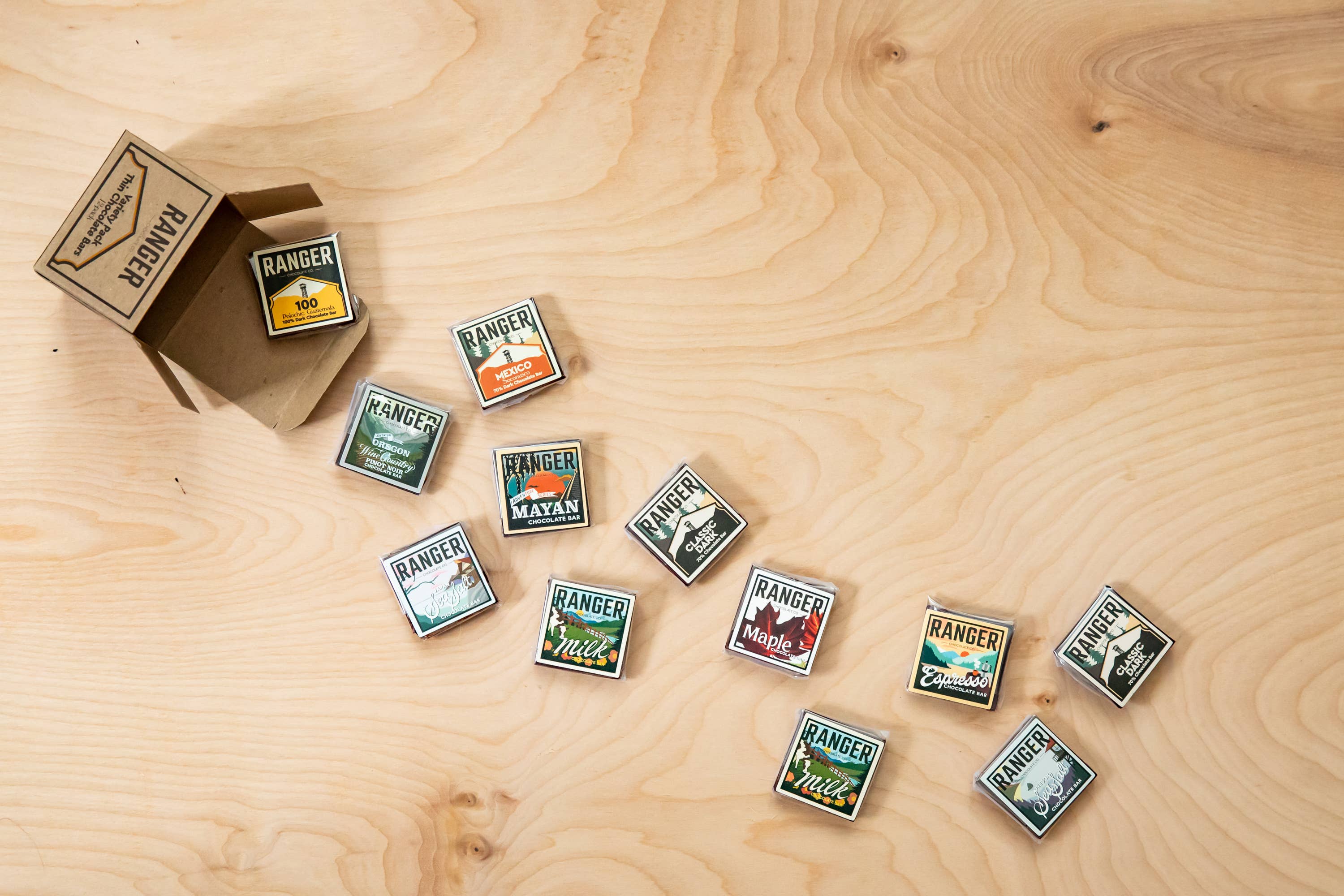 Ranger Chocolate Co. - Wholesale Chocolate Bar - Variety Pack, Thin Chocolate Bars, 12-pack1