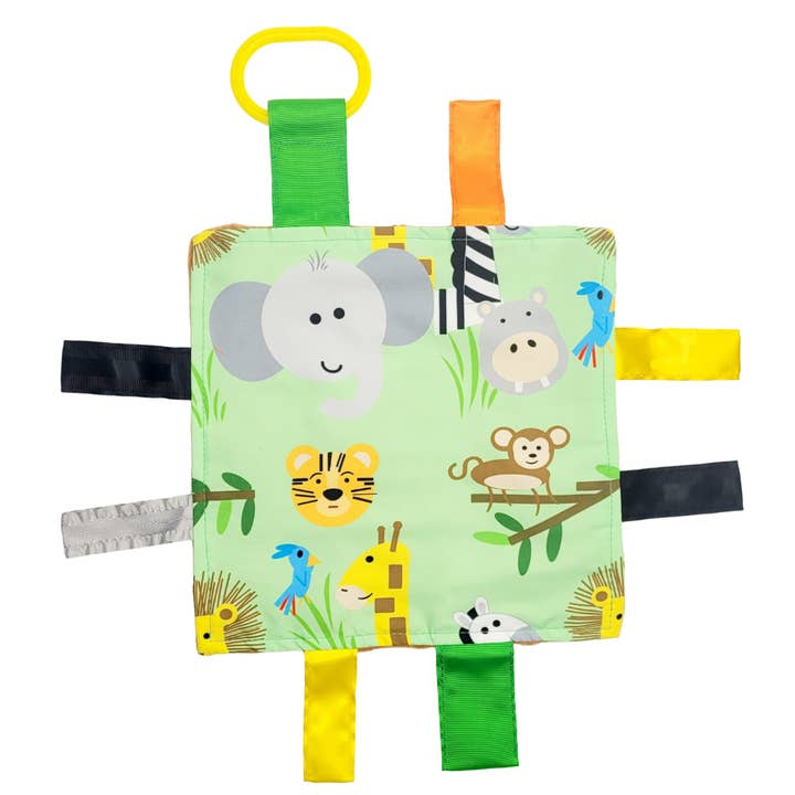 Jungle Animals Zoo Learning Lovey 8"x 8" for wholesale by Baby Jack and Company