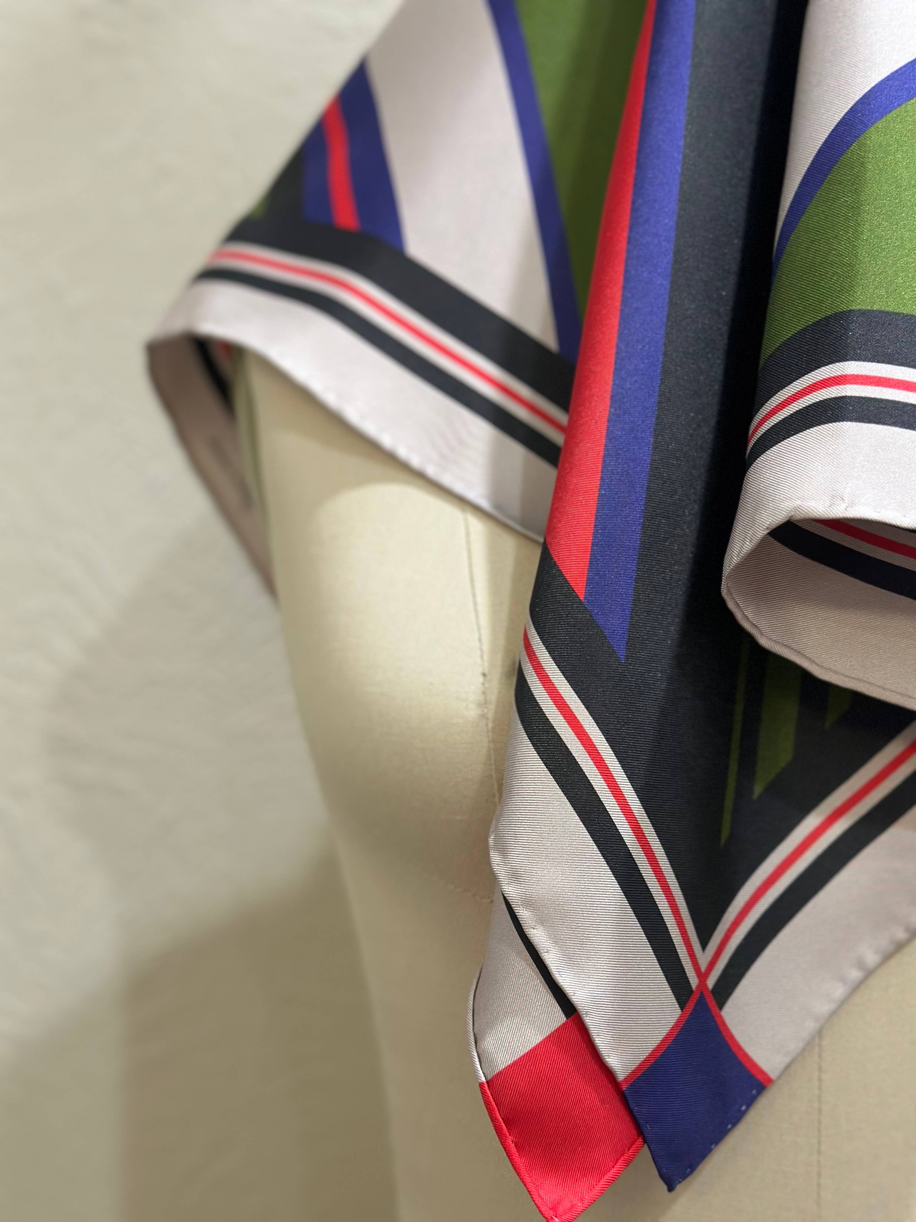 Crisp Olive™ - Wholesale Scarf - Unisex - Luxury 100% Silk Striped Hand Hemmed Scarf - Christmas Gift2