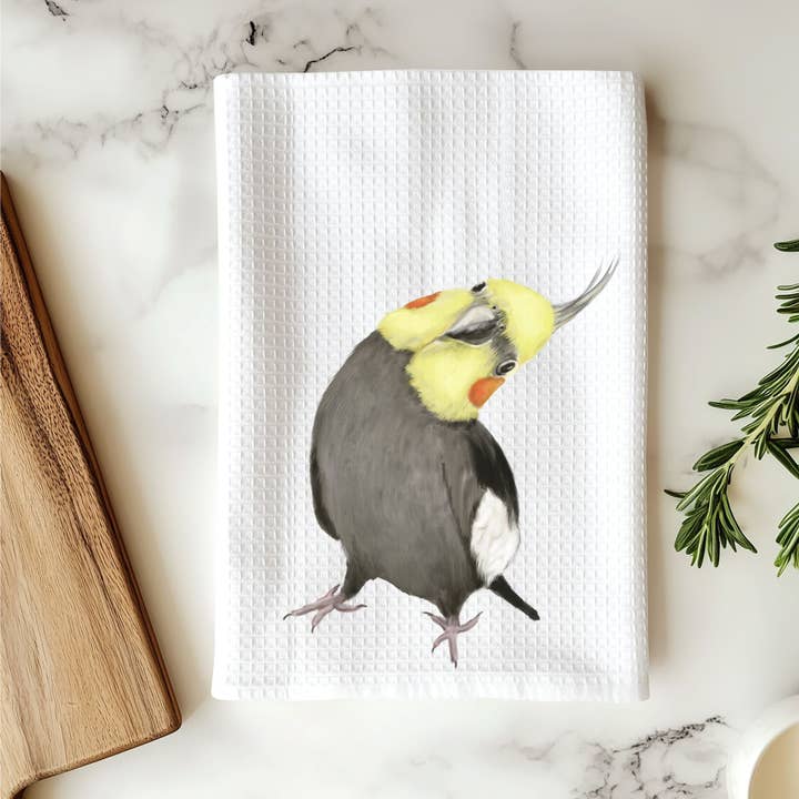 Torchon Cockatiel pour la vente par MerikaArt