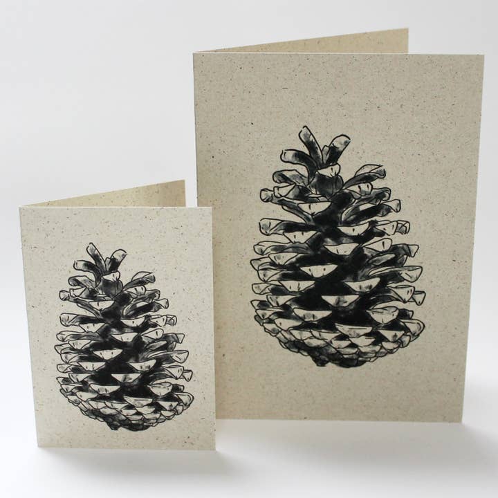 NOA Papeterie - Wholesale Everyday Greeting Card - folding card made of grass paper, cones5