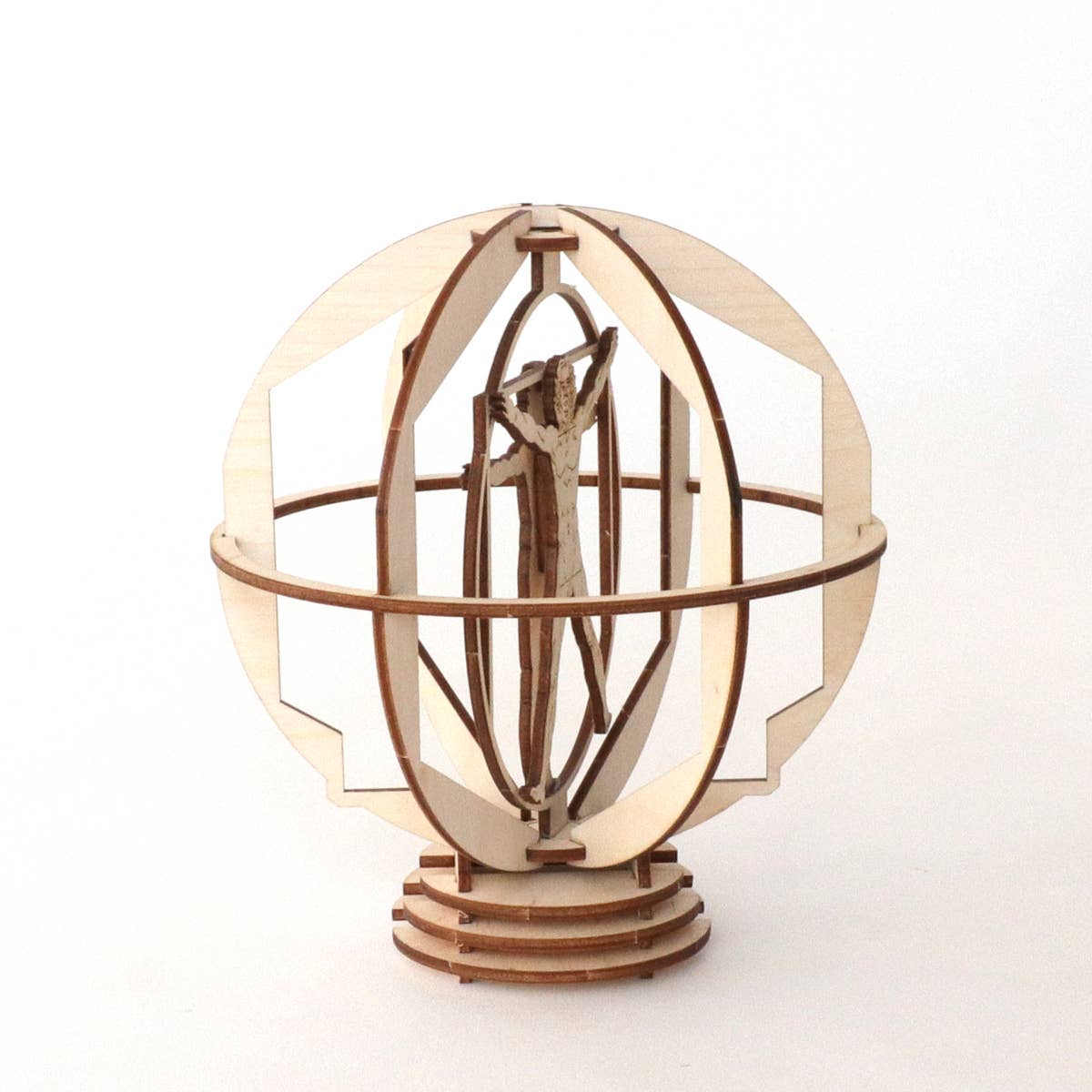 Dahimo - Wholesale DIY Craft Kit - Da Vinci Small Rotating Vitruvian Man-Hist. Wooden Model Kit1