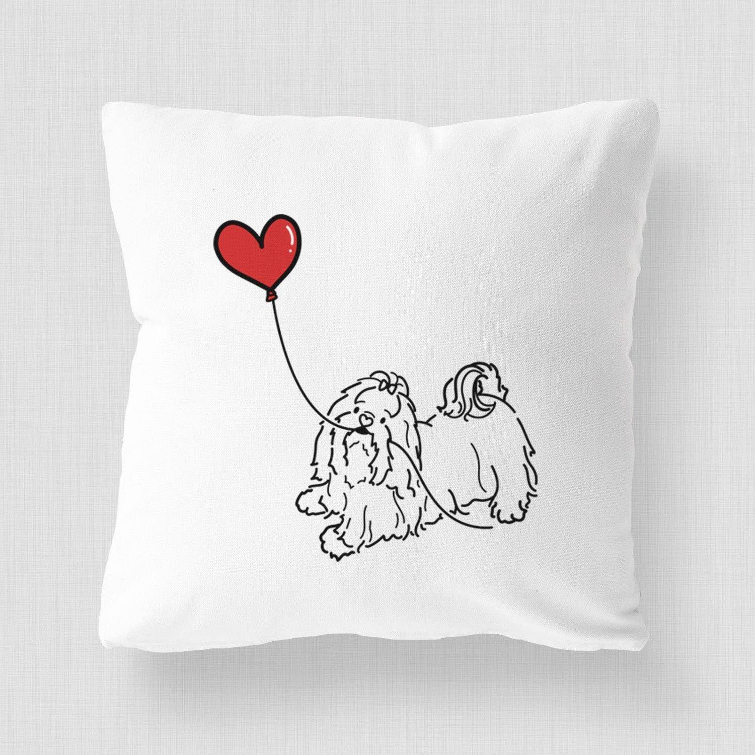 Inkopious - Wholesale Throw Pillow Cover - Shih Tzu Heart String - Throw Pillow Cover3