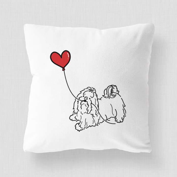 Inkopious - Wholesale Throw Pillow Cover - Shih Tzu Heart String - Throw Pillow Cover3