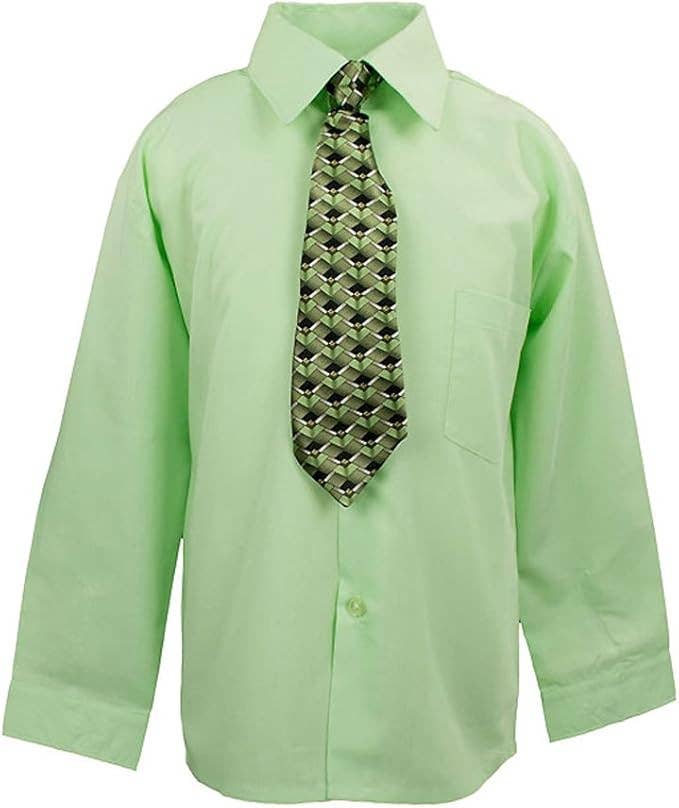 iGirlDress - Wholesale Top & Pant Set - Kids - Mystery Box – Boys’ Solid Dress Shirt & Tie Set (20 Pieces) 2