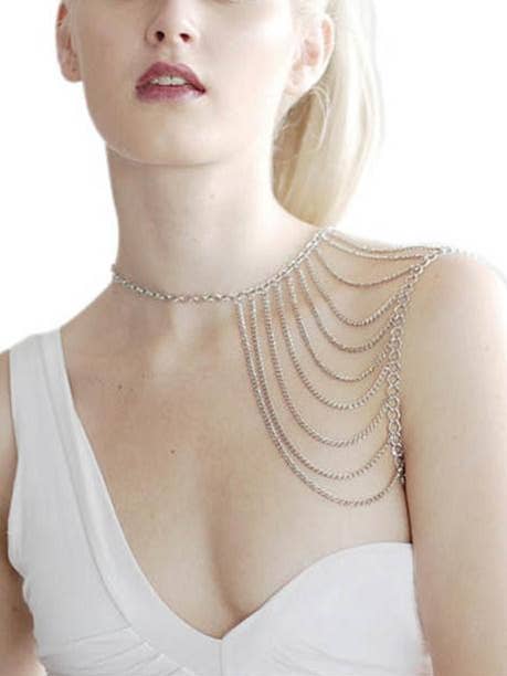 Silver&Gold Tassels Body Chain for wholesale by StyleGalX