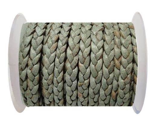 Sun Enterprises B.V. - Wholesale Craft Supplies - CHOTI-FLAT 3-PLY BRAIDED LEATHER -5MM-GREY WHITE BASE0