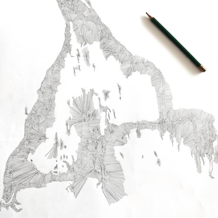 Turn-of-the-Centuries - Wholesale Art Print - Tacoma Washington Land+Water Map-drawing PRINT