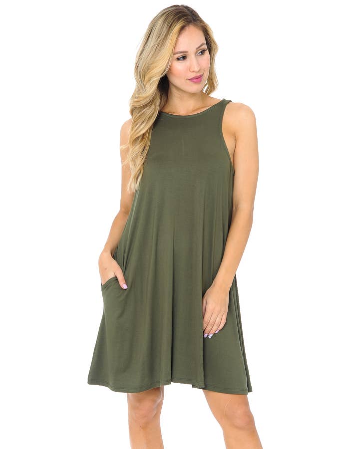 Burgundy Apparel - Wholesale Dress - Women's - TANK DRESS WITH POCKETS5