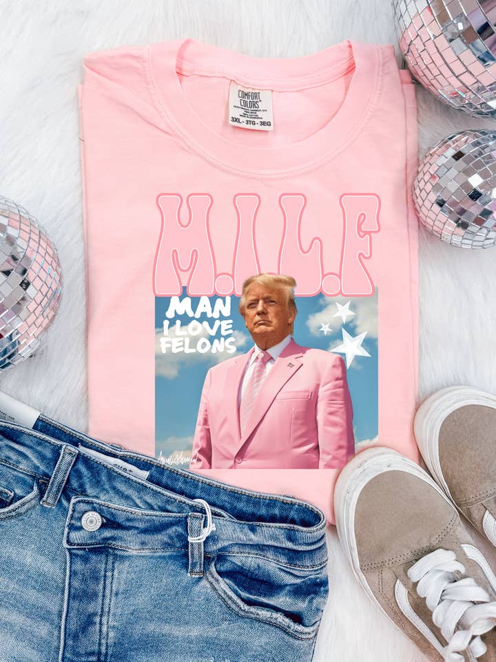 Broke Babes Wholesale - Vente T-shirt à imprimés – femme - T-shirt Donald Trump républicain MILF homme j’aime les criminels2