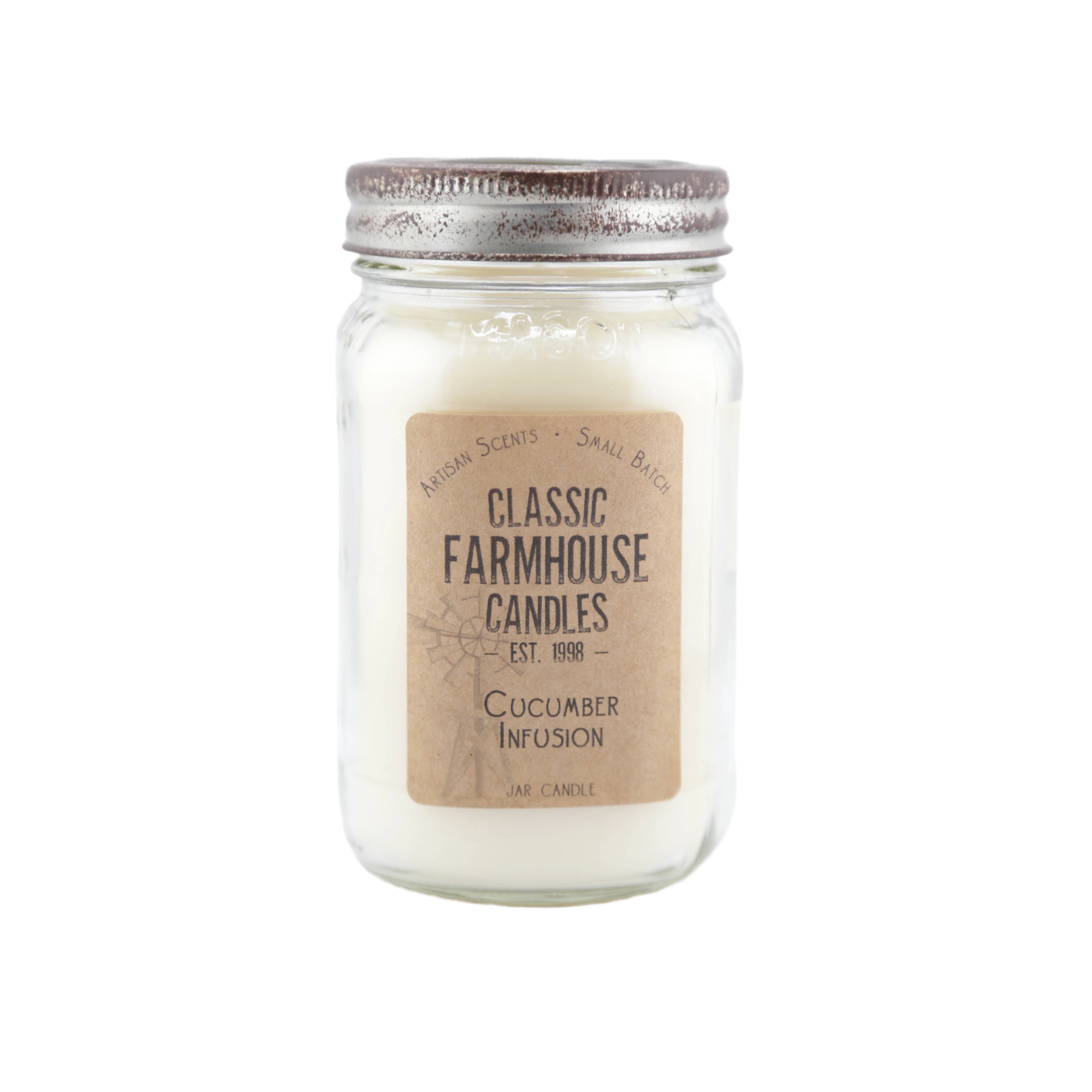 Classic Farmhouse Candles - Wholesale Jar/filled candle - Cucumber Infusion 14 oz Classic Star Jar Candle