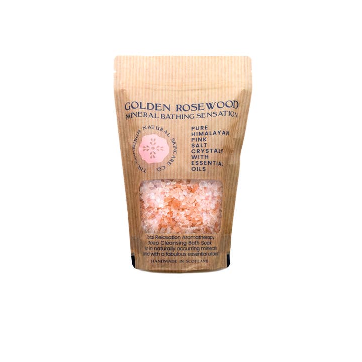 Golden Rosewood Himalayan Pink Bath Salts for wholesale by The Edinburgh Natural Skincare Company